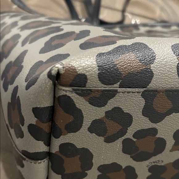 Coach Leopard Print Tote in Black and Brown - Picture 7 of 11